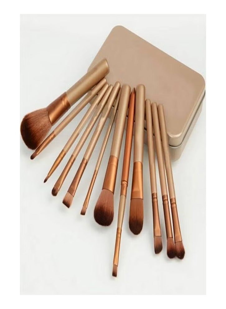 ORiTi مجموعة فرش المكياج 12 قطعة مع صناديق معدنية - Image 1