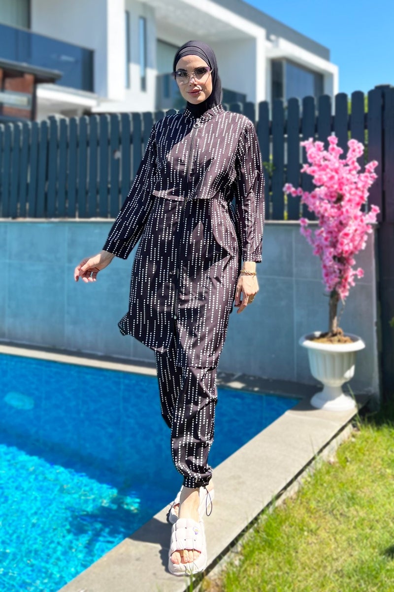 Remsa Mayo Remsa Swimsuit Front Covered Parachute Fully Covered Hijab Swimsuit R071 Yasmin  - Image 1