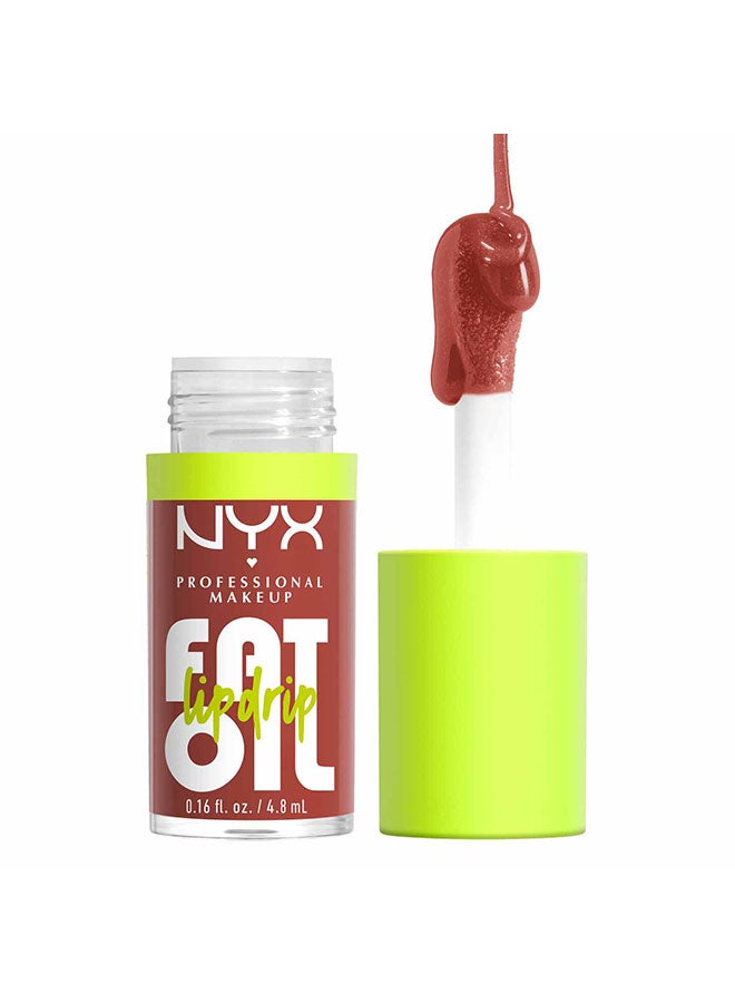 NYX PROFESSIONAL MAKEUP Fat Oil Lip Drip, Moisturizing, Shiny, Vegan Tinted Lip Gloss, Non-Sticky Finish, 12H Hydration - SPLASH OF CREAM - Image 1