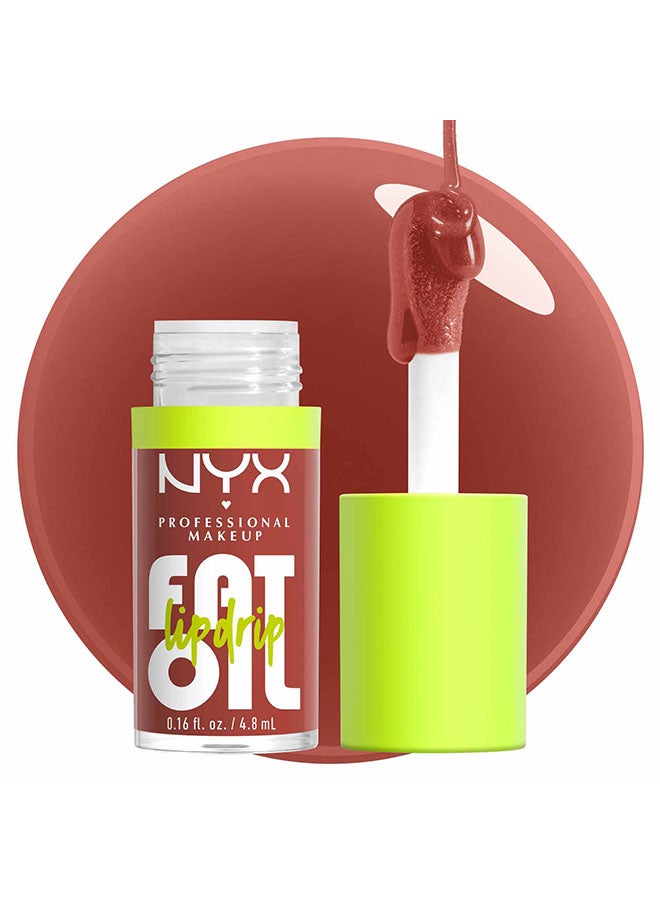 NYX PROFESSIONAL MAKEUP Fat Oil Lip Drip, Moisturizing, Shiny, Vegan Tinted Lip Gloss, Non-Sticky Finish, 12H Hydration - SPLASH OF CREAM - Image 4