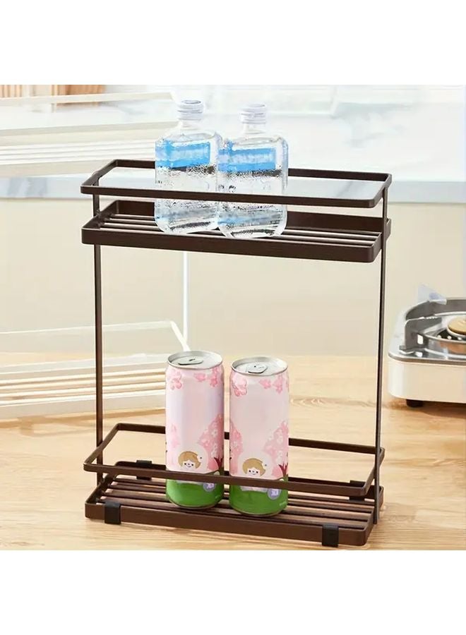 White Kitchen Condiment Storage Rack Multi Tiered Organization Stand - Image 5