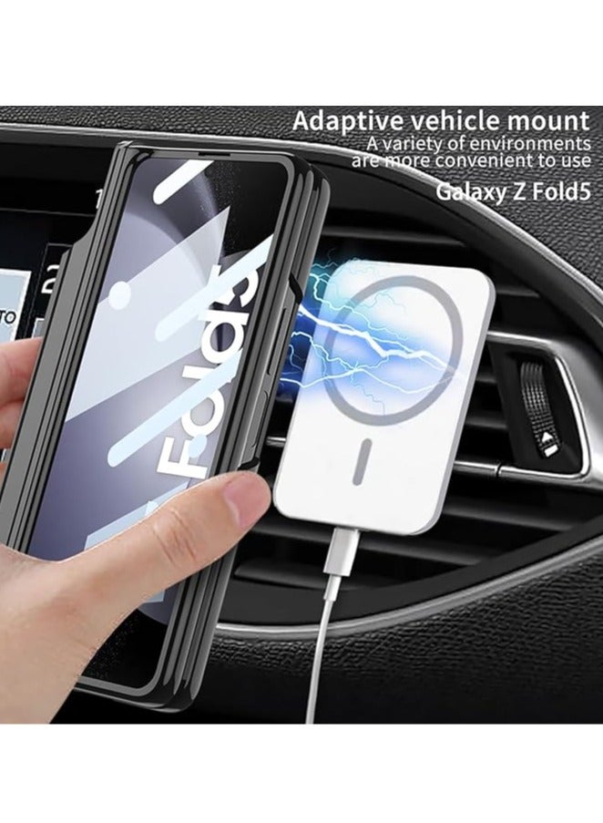 عام غطاء رفيع للشحن اللاسلكي لجهاز Samsung Galaxy Z Fold 5 مع واقي شاشة زجاجي مقوى وحامل لقلم S Pen (القلم غير مشمول). - Image 5