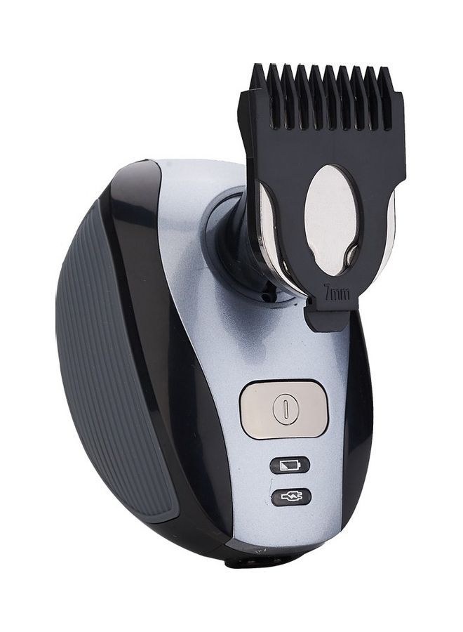 NIBEMINENT 5-In-1 4D USB Cordless Bald CutterHead Grooming Rechargeable Electric Shaver Black/Silver - Image 4