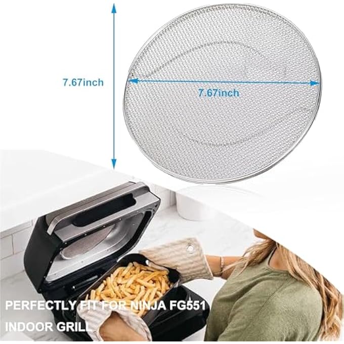 YelaJoy 2Pcs Replacement Splatter Shield  HeavyDuty Stainless Steel Splatter Screen Accessories Compatible With Foodi Smart Xl 6In1 Grill Fg550 Bg500A Dg551 Models  Dishwasher Safe  Reusable - Image 3