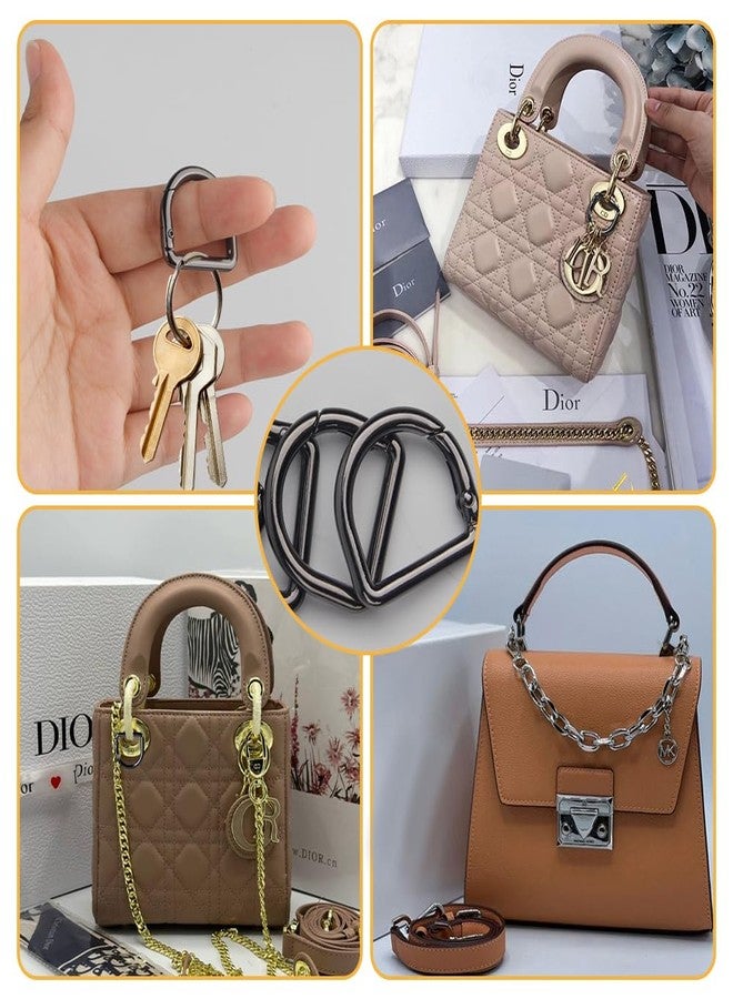 Pretwad Small Carabiner Clips 10Pcs Spring D Rings Spring Snap Hook Carabiner Keychain Key Hooks Buckles Clasp for Sewing Dog Collar Purse Shoulder Bag Chain Paracord Lanyard Trigger D-Rings Keyrings - Image 4