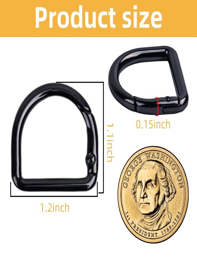 Pretwad Small Carabiner Clips 10Pcs Spring D Rings Spring Snap Hook Carabiner Keychain Key Hooks Buckles Clasp for Sewing Dog Collar Purse Shoulder Bag Chain Paracord Lanyard Trigger D-Rings Keyrings - Image 2