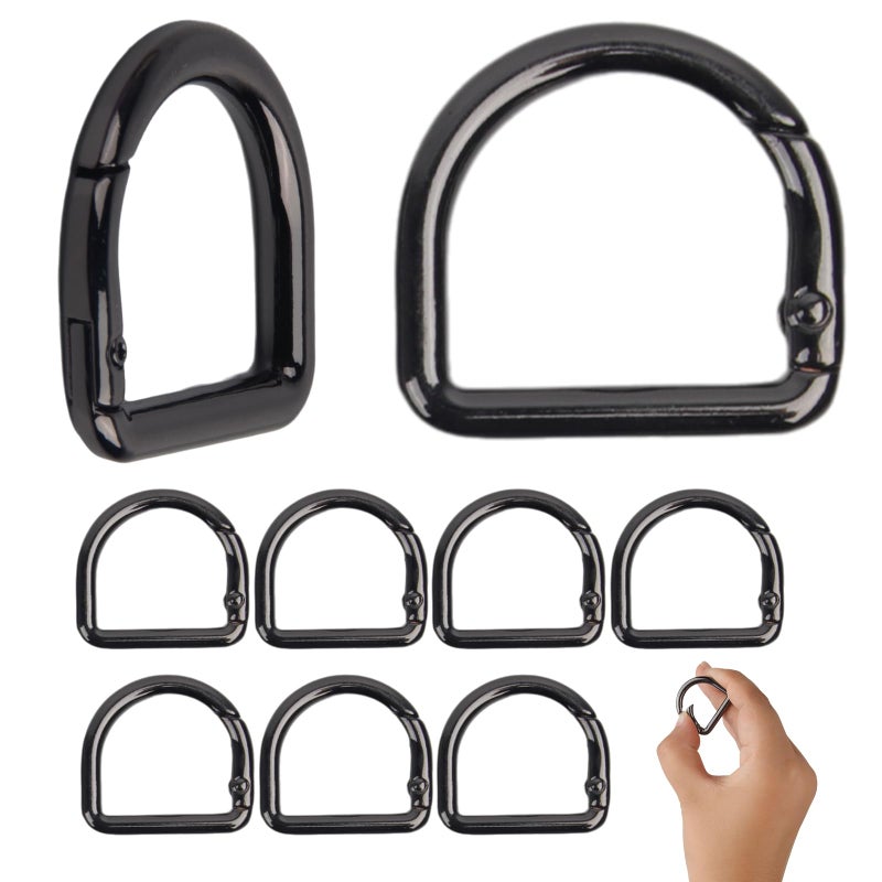 Pretwad Small Carabiner Clips 10Pcs Spring D Rings Spring Snap Hook Carabiner Keychain Key Hooks Buckles Clasp for Sewing Dog Collar Purse Shoulder Bag Chain Paracord Lanyard Trigger D-Rings Keyrings - Image 1