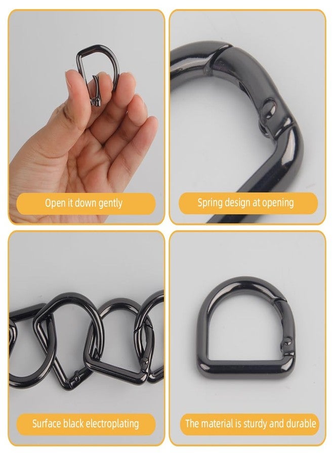 Pretwad Small Carabiner Clips 10Pcs Spring D Rings Spring Snap Hook Carabiner Keychain Key Hooks Buckles Clasp for Sewing Dog Collar Purse Shoulder Bag Chain Paracord Lanyard Trigger D-Rings Keyrings - Image 3