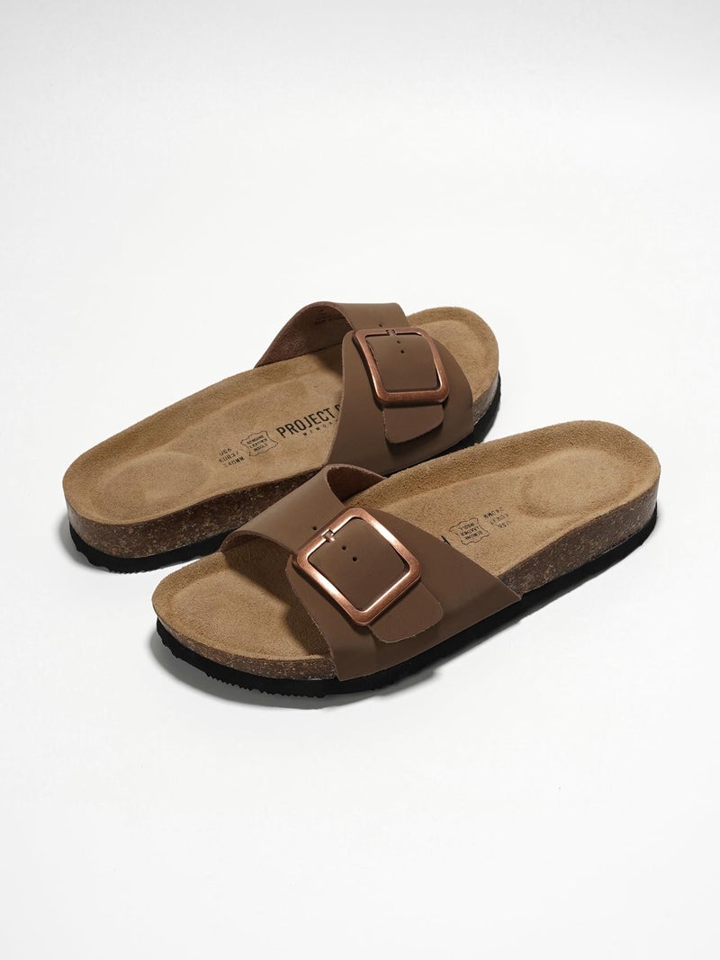 Project Cloud 100% Genuine Leather Sandals Women Dressy Beach Essentials Slides for Women Footwear-Lightweight with Memory Foam Insole Sandals for Women 2026-Womens Slides (Ibiza, Tan, 9) - Image 3