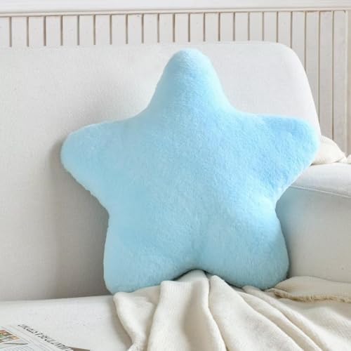 AVSHUB Star Throw Pillow Cute Star Shaped Cushion Soft Room Decor Plush Bolster Cushion for Bedroom Sofa Chair (15inch, SkyBlue) - Image 1
