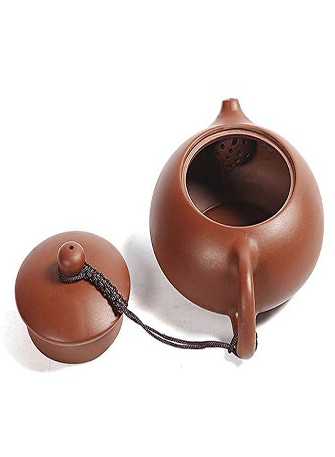 Queena Portable Yixing Zisha Tea Set Handmade Purple Clay Teapot Teacups Traditional Chinese Style Xishi Teapot with Travel Bag Gift for Dad Grandpa Husband - Image 4