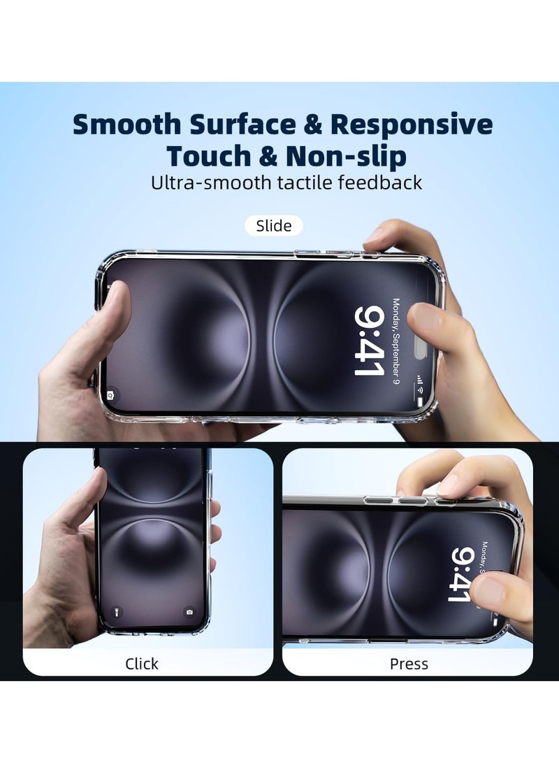 MUNTAQI Clear MagSafe Case for iPhone 17 Pro – Slim Transparent Magnetic Cover with Strong Built-in Magnets, Shockproof Protective Slim Fit Phone Case Compatible with Wireless Charging, Anti-Yellow Hard Back - Image 4