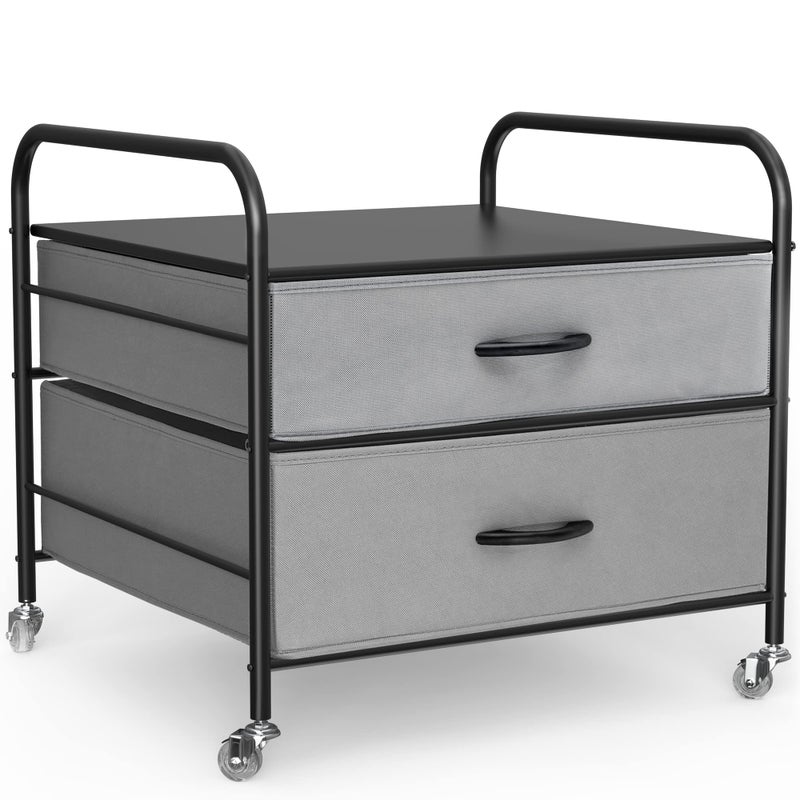 WAYTRIM حامل ثلاجة ميني مع تخزين WAYTRIM حامل ثلاجة المطبخ منظم ثلاجة ميني للغرف الجامعية حامل ثلاجة بإطار معدني وسطح خشبي 4 عجلات دوارة للحركة