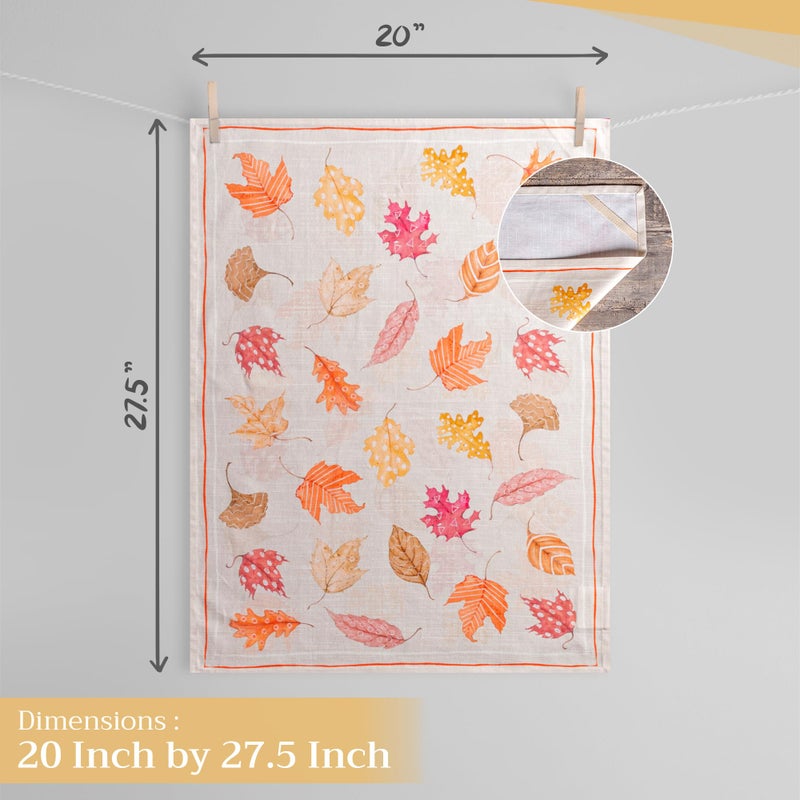 Maison d' Hermine Kitchen Towel 100% Cotton Quick Dry Cleaning Dishtowel for Gifts  Dining  Home  Wedding  Banquet  Buffet  Colors of Autumn - Thanksgiving/Christmas (Set of 3) - Image 4