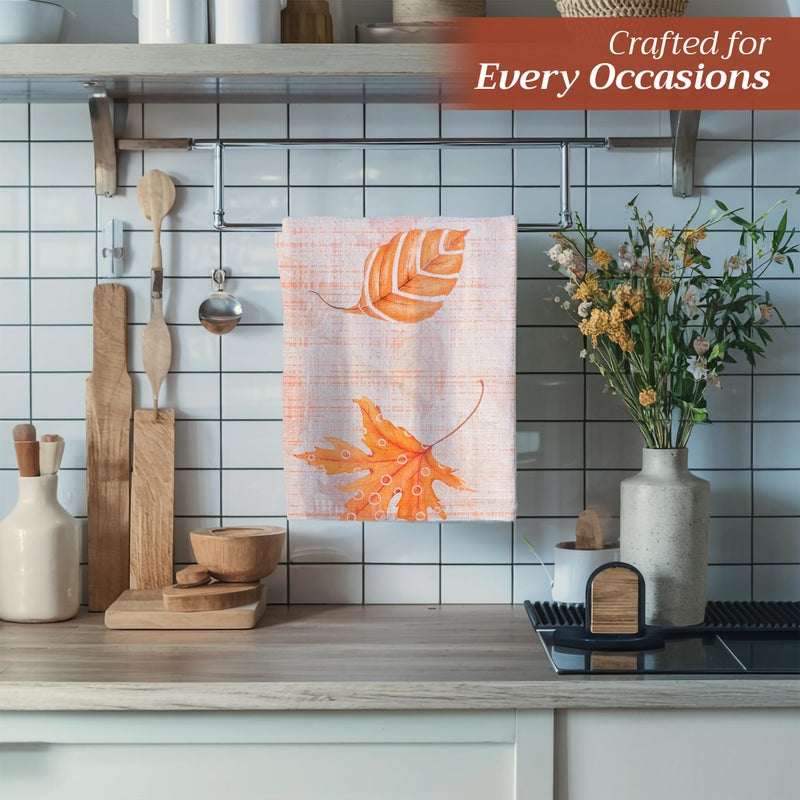 Maison d' Hermine Kitchen Towel 100% Cotton Quick Dry Cleaning Dishtowel for Gifts  Dining  Home  Wedding  Banquet  Buffet  Colors of Autumn - Thanksgiving/Christmas (Set of 3) - Image 5
