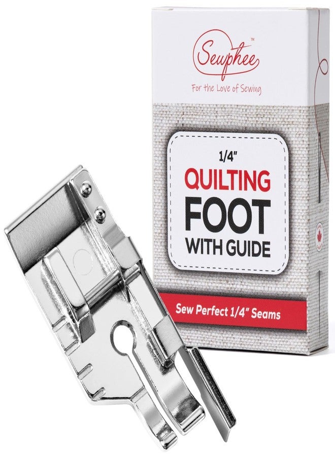 Sewphee 2025 Upgraded Quarter Inch Quilting Foot with Edge Guide - 1/4 Inches Presser Foot for Low Shank Sewing Machines - Stainless Steel Sewing Foot & Quilter Foot Attachment for Straight Seam Quilting - Image 1