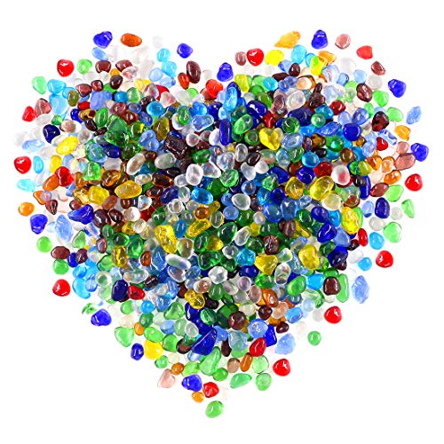 Hilitchi Glass Stones Gemstones Flat Glass Marbles for Event Weddings Birthday Christmas Decoration Vase Fillers Table Scatter