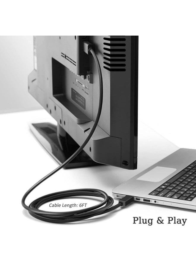 Mini DisplayPort to HDMI Cable 6FT - High-Quality Mini DP (Thunderbolt) to HDMI Adapter for MacBook Air/Pro, Surface Pro, iMac, Monitor, Projector, and More - Image 3