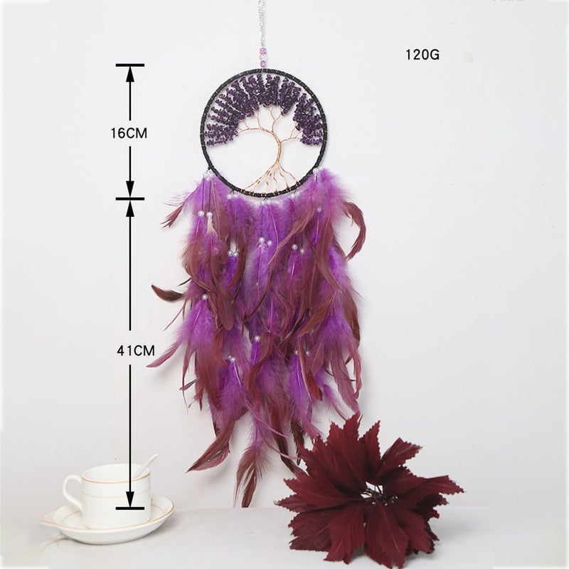 Exclusive Supply Of Tree Of Life Dream Catcher Gravel Craft Decoration Room Wind Chime Pendant Home Decoration Dream Catcher - Image 4