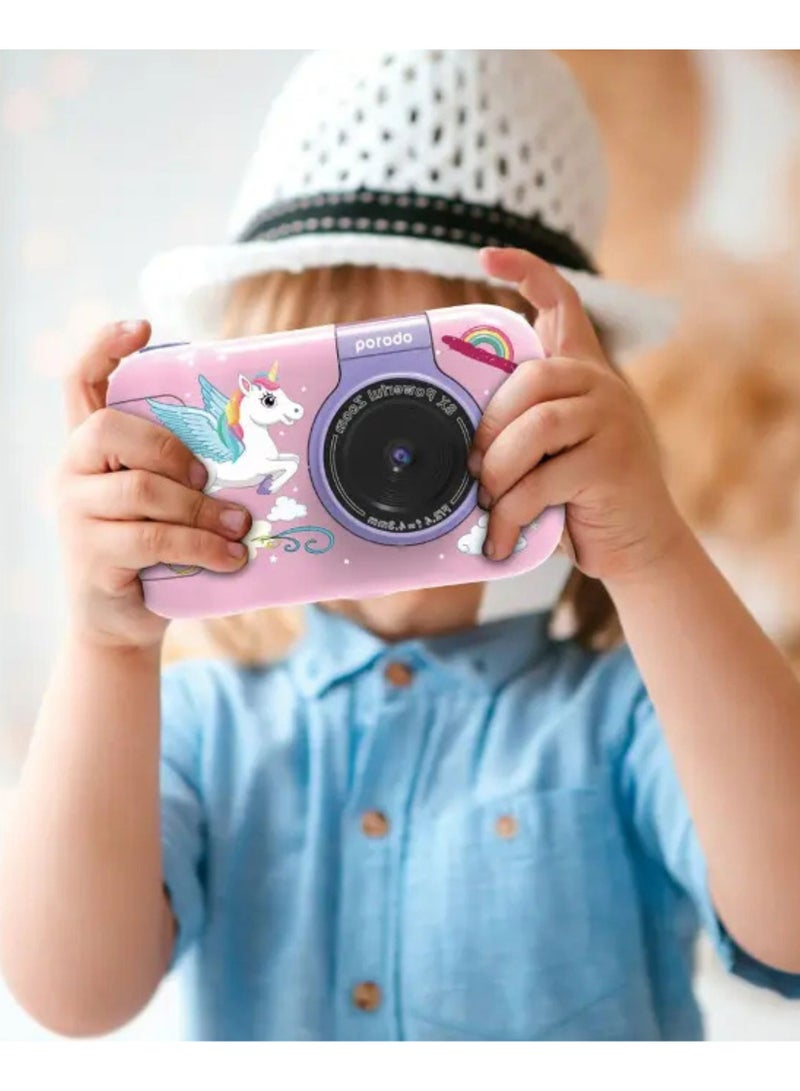 porodo Lifestyle Kids Flip Digital Camera with Tripod Stand, Type-C Charging Port, 2.4" Wide Screen, 1000mAh Battery Capacity - Pink - Image 5