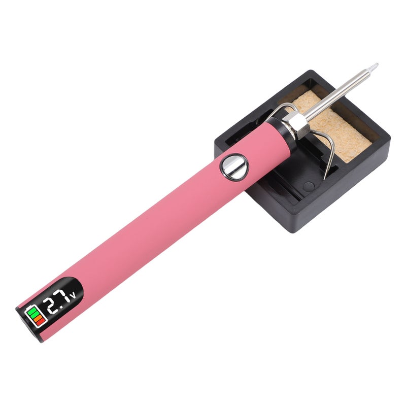 Thread Burning Pen Kit Rechargeable for Jewelry Making Beading Leather Craft Sewing Weaving Stringing Portable Digital Display Pink - Image 5
