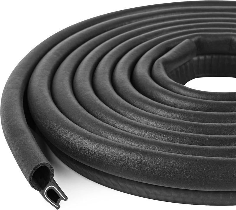 Kikerike Automotive Door Weather Stripping 20Ft Car Door Rubber Edge Trim Seal Strip Gasket with Top Bulb Easy to Install for Car Bus Camper Boat RV Truck Doors and Home Applications - Image 1