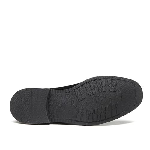 DECARSDZ Men's Chelsea Boots Casual Classic Comfy Slip-On Suede Chukka Mens Ankle Boot Black Size 9 - Image 4