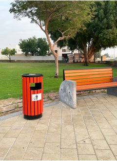 MAPLE HOME DECORATION Power Industrial Garden Garbage Bin Trash Can Wooden Outdoor Courtyard Roads School  - Image 4