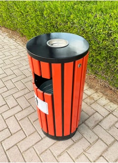 MAPLE HOME DECORATION Power Industrial Garden Garbage Bin Trash Can Wooden Outdoor Courtyard Roads School  - Image 3