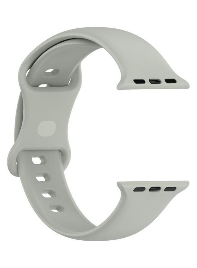 NIBEMINENT Silicone Replacement Watchbands For Apple Watch Series 7/6/SE/5/4/3/2/1 45/44/42mm, Size: Large Rock Ash - Image 3