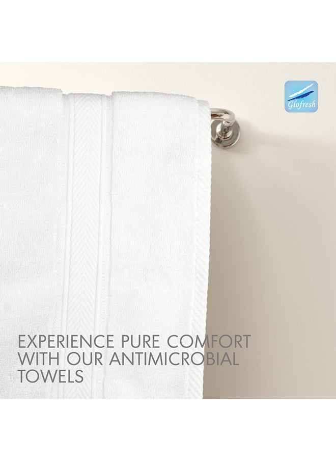 Hotel Linen Klub Hotel Linen Klub LUXURY PACK of 2  Antimicrobial  Bath Sheets - 100% Cotton 650 GSM Terry Dobby Border Ring Spun - Super Soft ,Quick Dry,Highly Absorbent  Size: 90x180cm, White  - Image 2