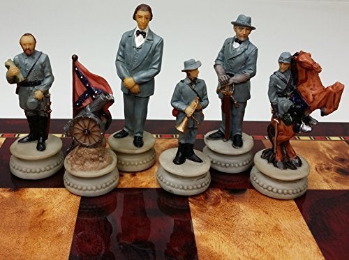 HPL 32 Piece Themed Set of Chess Men Pieces Civil War or American Revolution or WW2 NO Board American Civil War General Queens - Image 5