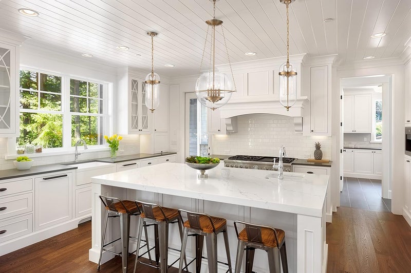 Nuvo 606913 Fathom Pendant Fixture Natural Brass Finish with Clear Glass 3 Light - Image 5