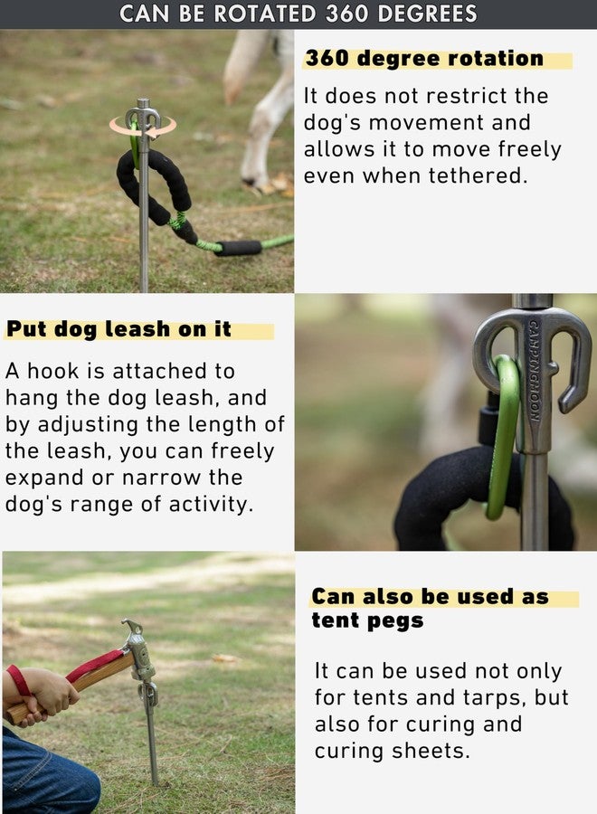 camping moon CAMPINGMOON 11.8-inch Dog Tie Out Stake Stainless Steel for Small Pets Outdoors K45-30 - Image 4
