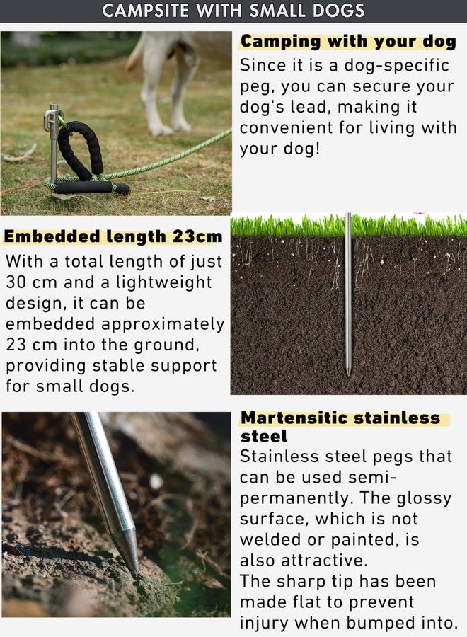 camping moon CAMPINGMOON 11.8-inch Dog Tie Out Stake Stainless Steel for Small Pets Outdoors K45-30 - Image 3
