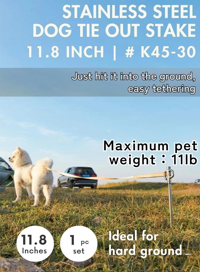 camping moon CAMPINGMOON 11.8-inch Dog Tie Out Stake Stainless Steel for Small Pets Outdoors K45-30 - Image 2