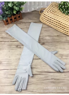 Generic Summer Long Sun Protection Gloves Womens Ice Silk Protective Arm Open Electric Car Newlywed Gift Thin High Elastic Sleeve Cover Grey 