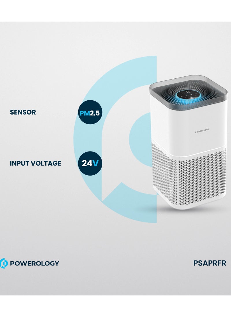 Smart Air Purifier / Eliminate Odor and Smoke / Shield Yor Space from Allergens / Dust Mites/ Pet hair/ Mold/ Pollen / Low-Noise - White