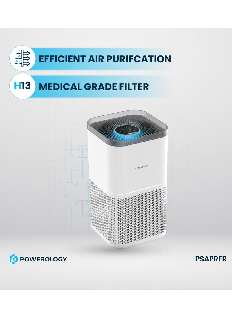Smart Air Purifier / Eliminate Odor and Smoke / Shield Yor Space from Allergens / Dust Mites/ Pet hair/ Mold/ Pollen / Low-Noise - White