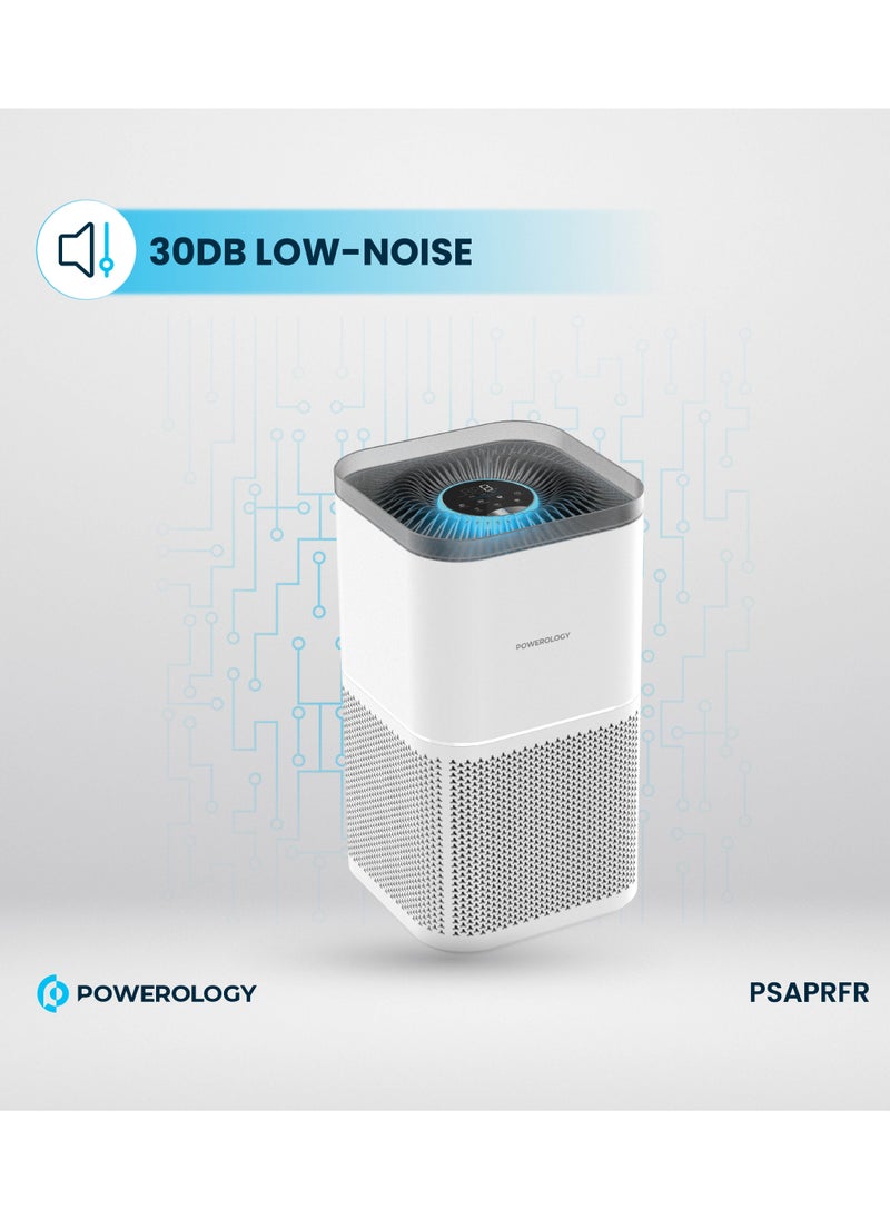 Smart Air Purifier / Eliminate Odor and Smoke / Shield Yor Space from Allergens / Dust Mites/ Pet hair/ Mold/ Pollen / Low-Noise - White