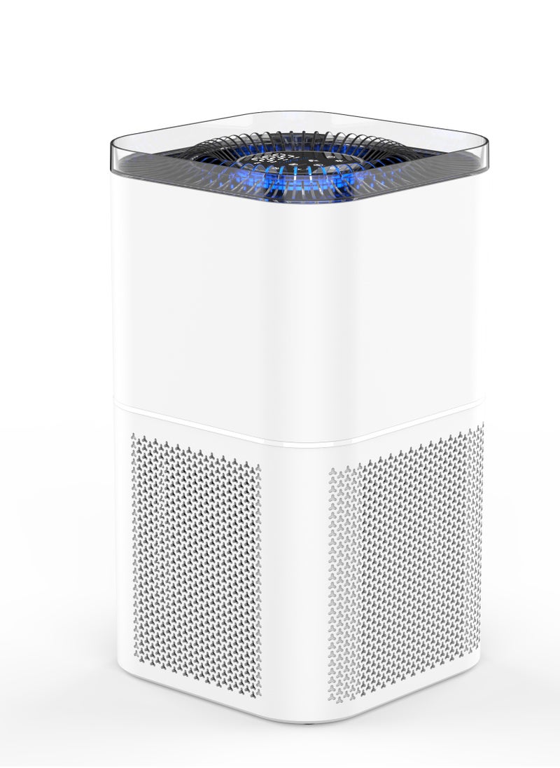 Smart Air Purifier / Eliminate Odor and Smoke / Shield Yor Space from Allergens / Dust Mites/ Pet hair/ Mold/ Pollen / Low-Noise - White