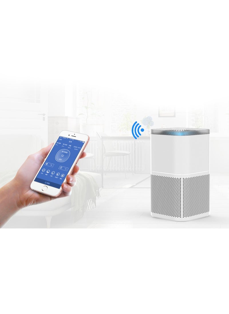 Smart Air Purifier / Eliminate Odor and Smoke / Shield Yor Space from Allergens / Dust Mites/ Pet hair/ Mold/ Pollen / Low-Noise - White