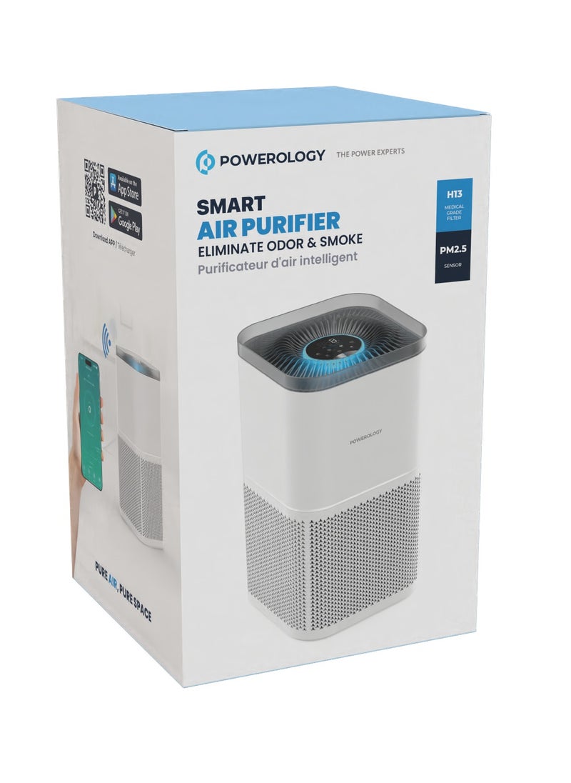 Smart Air Purifier / Eliminate Odor and Smoke / Shield Yor Space from Allergens / Dust Mites/ Pet hair/ Mold/ Pollen / Low-Noise - White