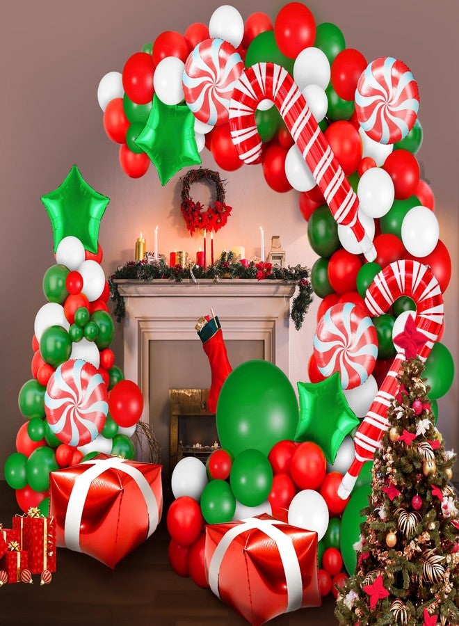 KatchOn, Christmas Balloon Arch Kit - Pack of 123 | Latex & Foil Balloons for Outdoor Christmas Decorations Indoor | Candy Cane Balloon for Merry Xmas Balloons Decorations | Xmas Latex Balloon - Image 1