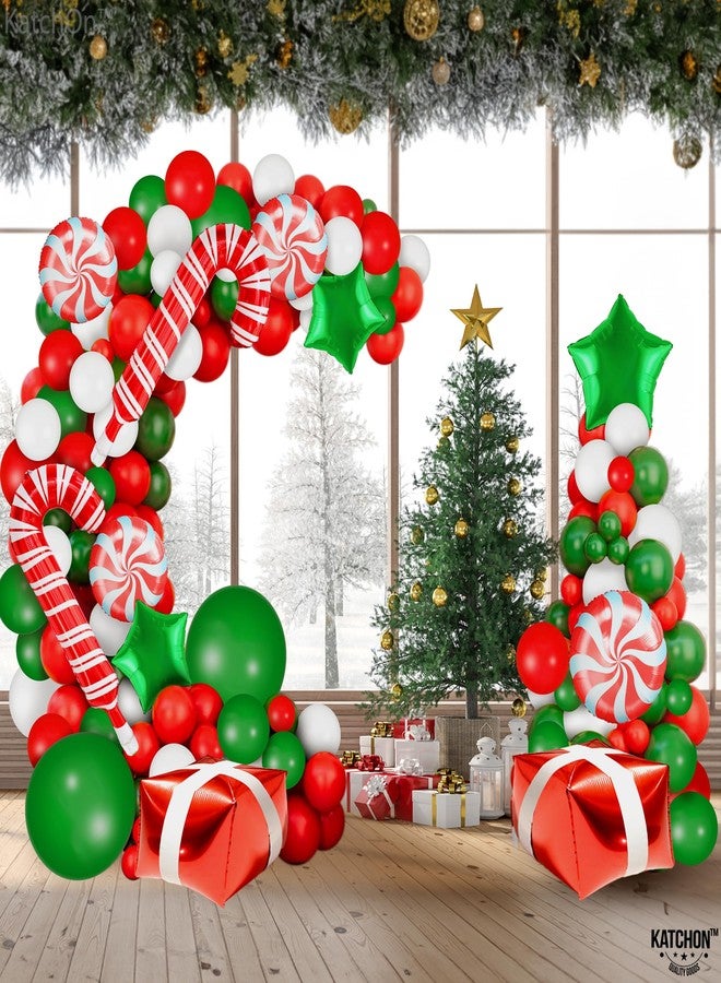 KatchOn, Christmas Balloon Arch Kit - Pack of 123 | Latex & Foil Balloons for Outdoor Christmas Decorations Indoor | Candy Cane Balloon for Merry Xmas Balloons Decorations | Xmas Latex Balloon - Image 4
