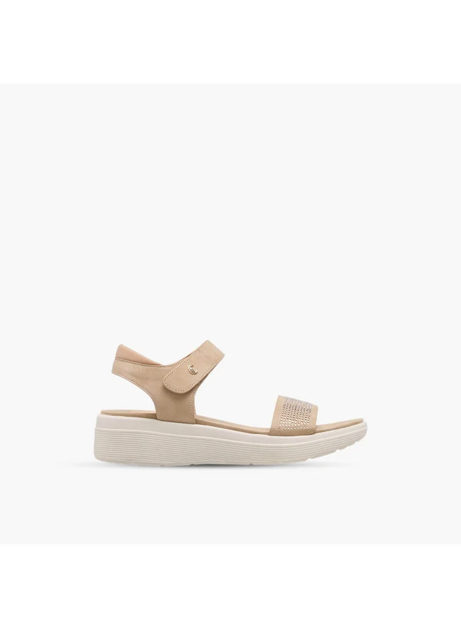 Le Confort Women Embellished Comfort Sandals with Hook and Loop Closure