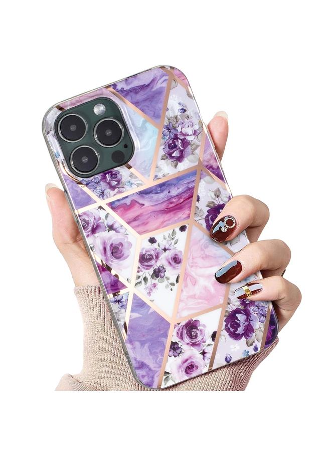 اس-توب جراب لهاتف iPhone 13 Pro Max مصنوع من مادة TPU بنمط رخامي مطلي بالكهرباء - Image 5