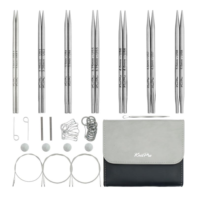 KnitPro Stelo Midi Normal Interchangeable Needle Set 5" (13cm) | 7 US Sizes (2.5 to 8) - Image 1