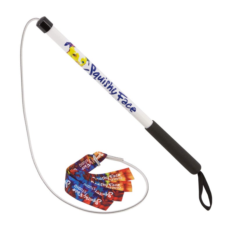 Squishy Face Studio Flirt Pole V2 with Lure Durable Dog Toy for Fun Obedience Training Exercise Rainbow Tie Dye Jr 24 inch - Image 2