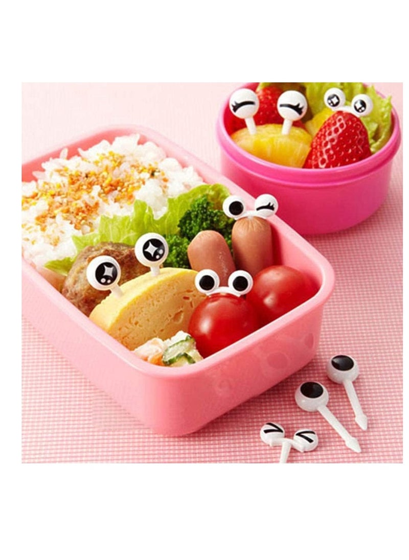 SYOSI 60 Pcs Kids Bento Box Food Picks Mini Cartoon Eye Plastic Fruit Toothpicks Lunch Boxes Sandwich Appetizer Dessert Picks  - Image 4